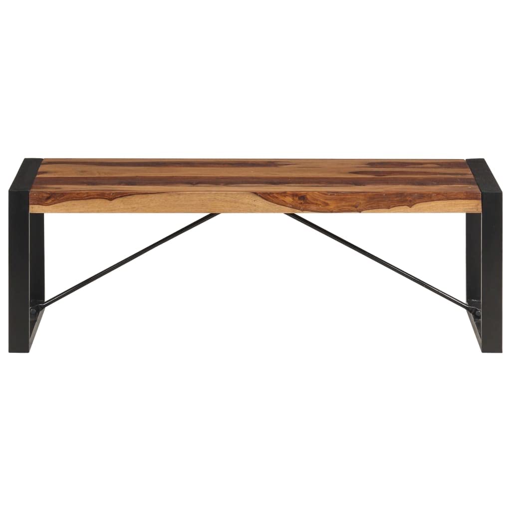 Brown Solid Sheesham Wood Coffee Table with Steel Legs G757731