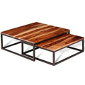 Solid Sheesham Wood Nesting Coffee Table Set X486