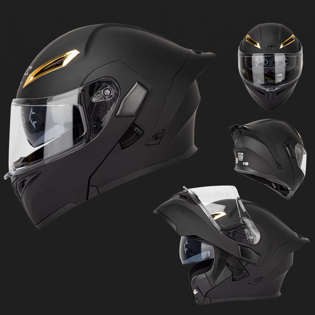 Black Carbon Fiber Modular Motorcycle Helmet S884