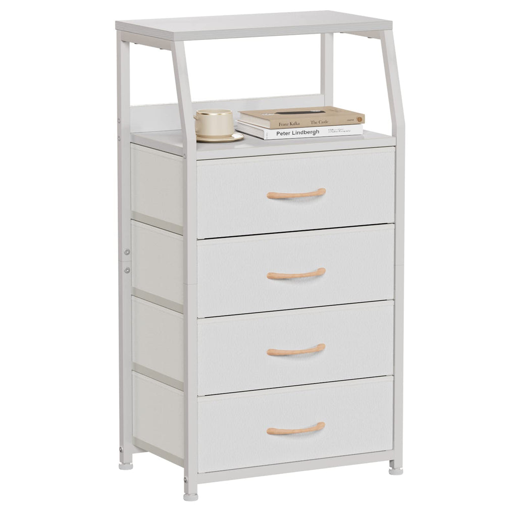 White 4 Drawer Dresser with 5 Storage Bins F573