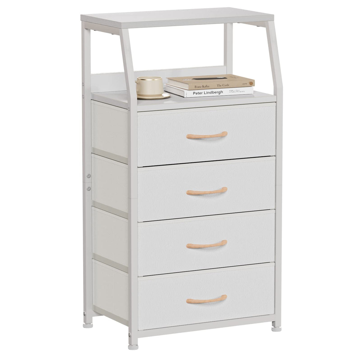 White 4 Drawer Dresser with 5 Storage Bins F573