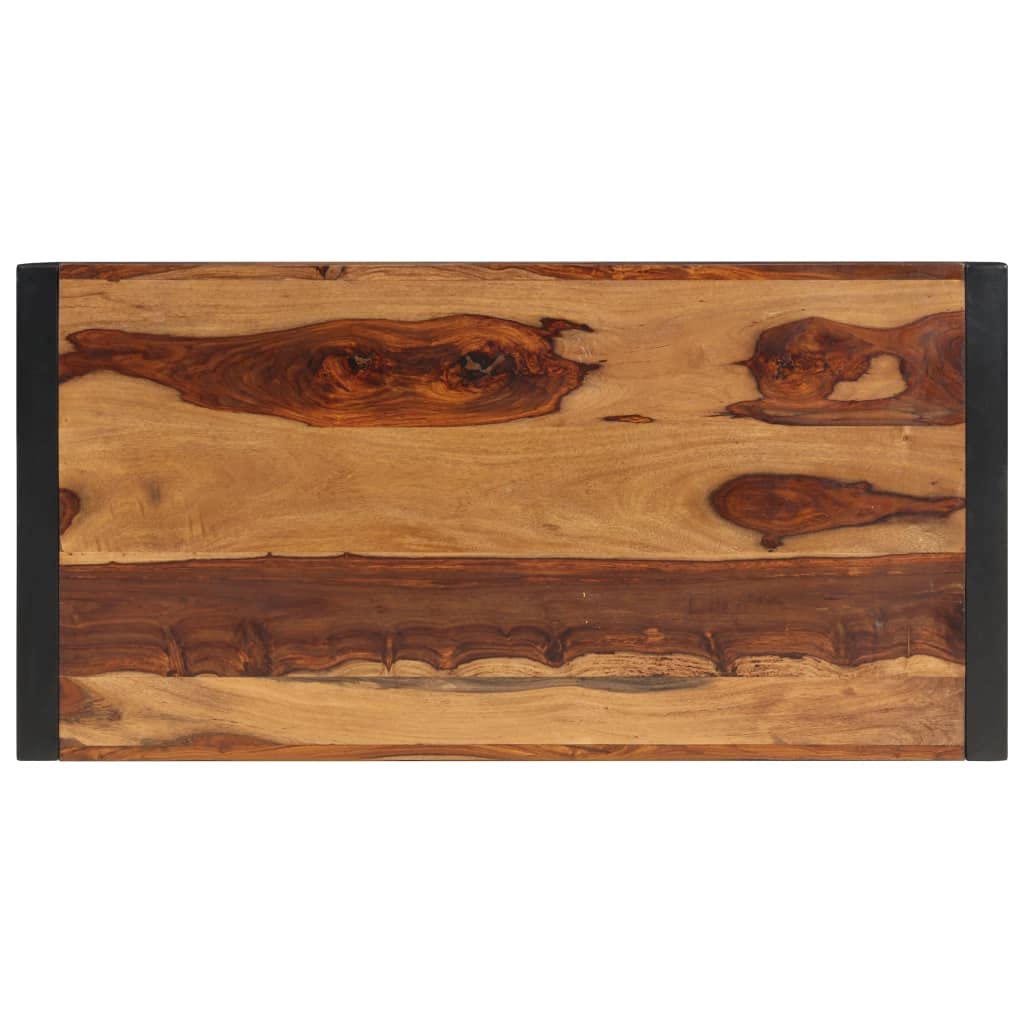 Brown Solid Sheesham Wood Coffee Table with Steel Legs G757731