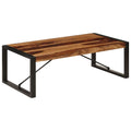 Brown Solid Sheesham Wood Coffee Table with Steel Legs G757731