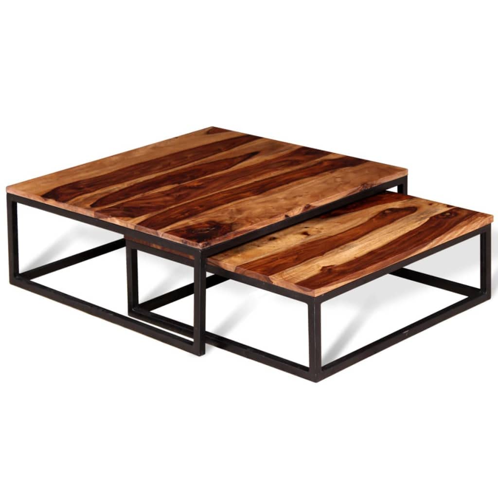 Solid Sheesham Wood Nesting Coffee Table Set X486