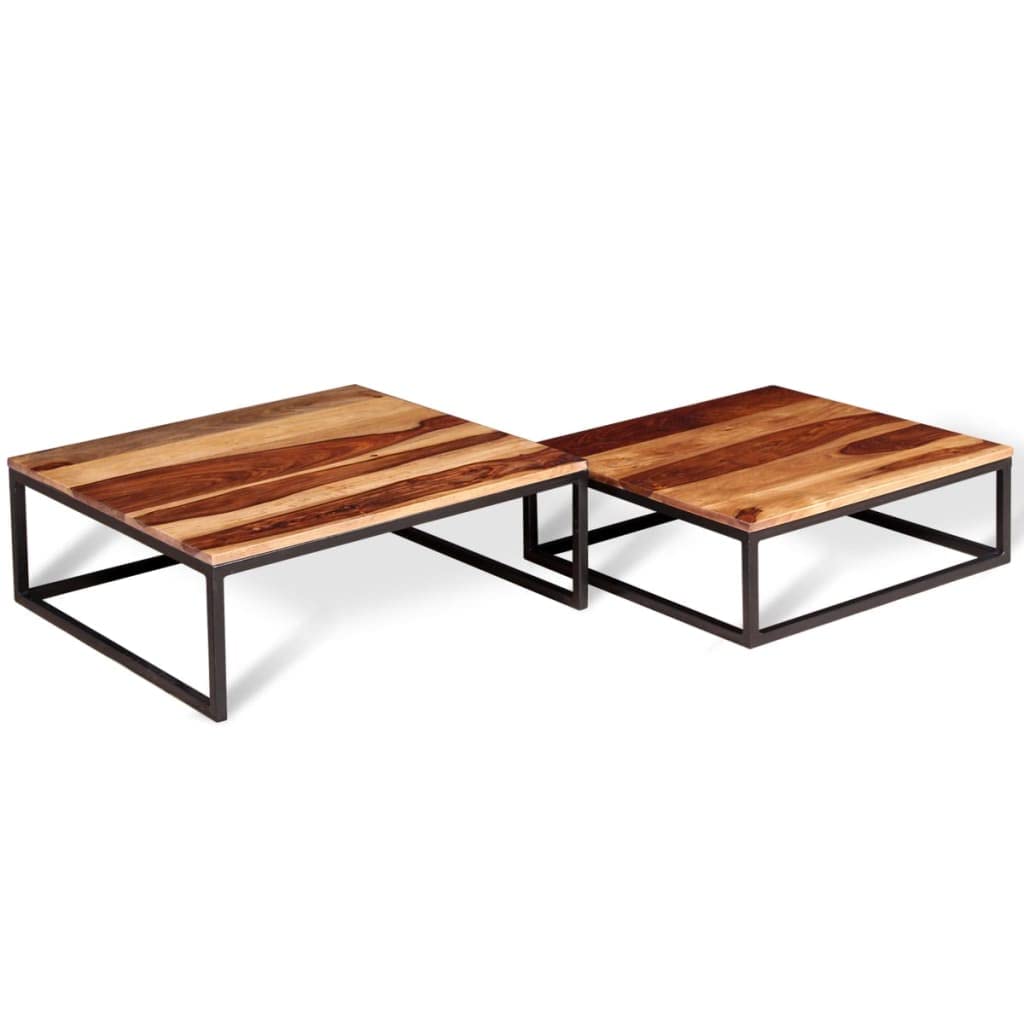 Solid Sheesham Wood Nesting Coffee Table Set X486