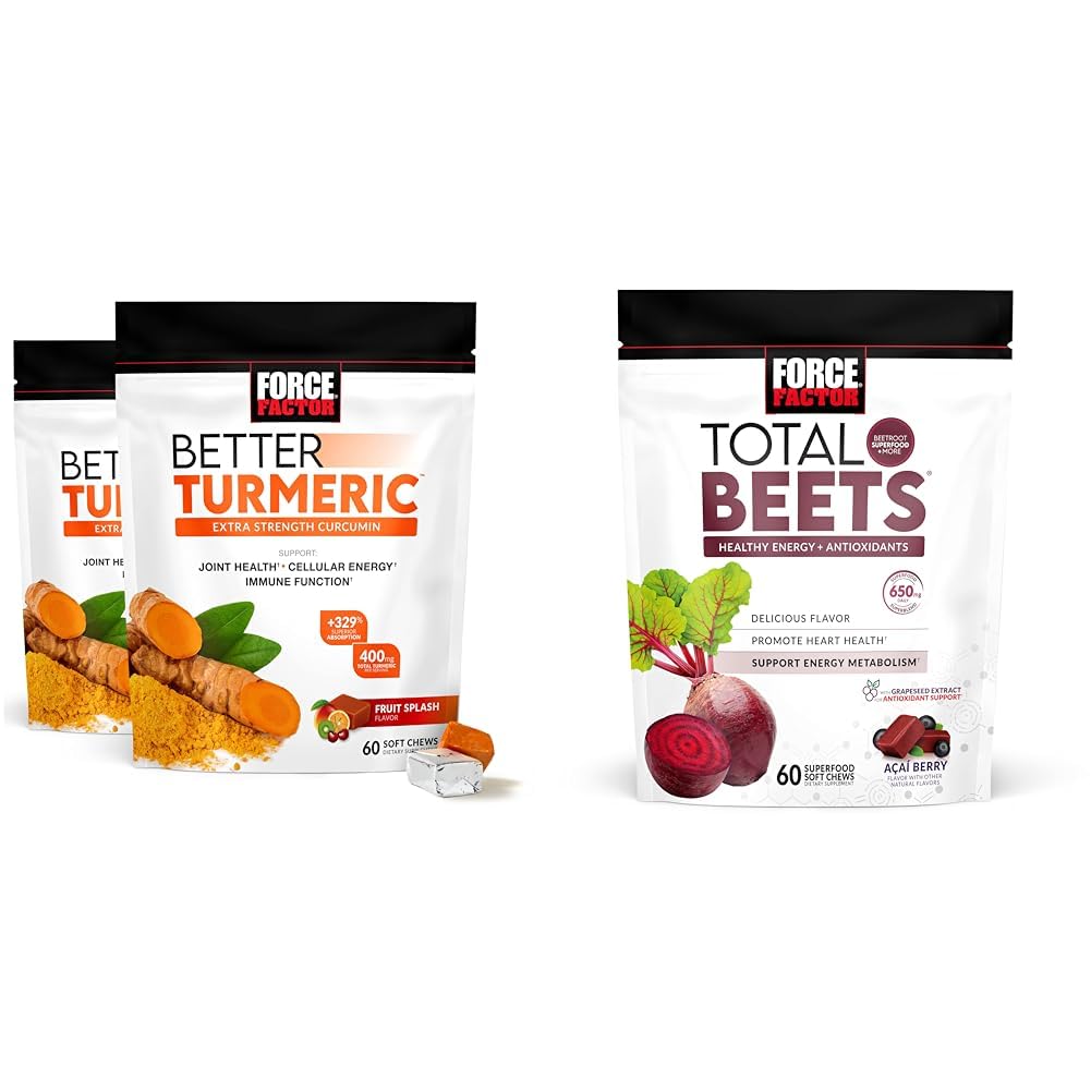 Turmeric 120 Soft Chews & Beets 60 Soft Chews Bundle O4074