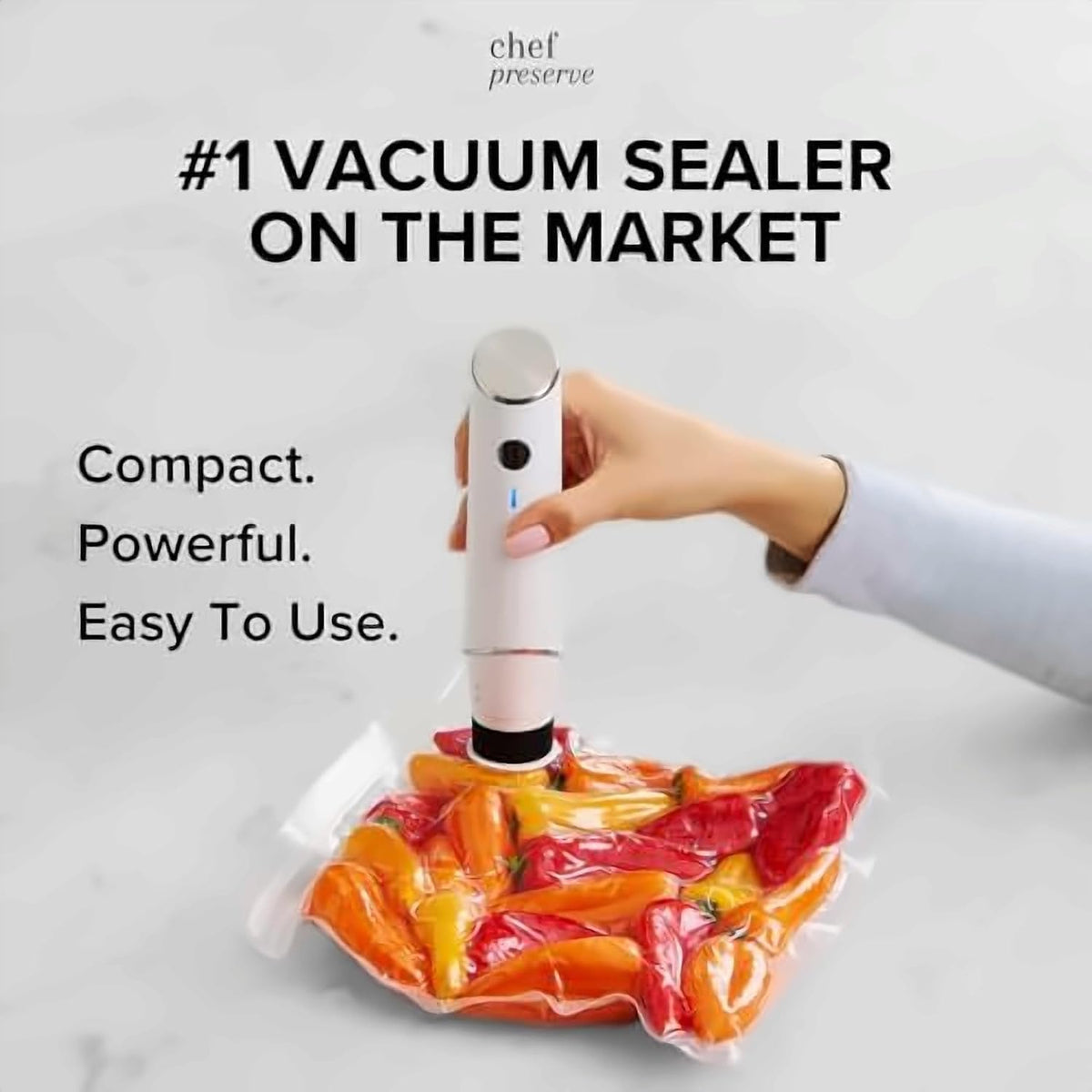 Compact Vacuum Sealer with 30 Reusable Vacuum Bags G117