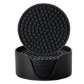 Silicone Drink Coasters with Holder, Set of 6, Black C224809