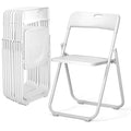 Folding Chairs Set of 10 White Plastic F17006