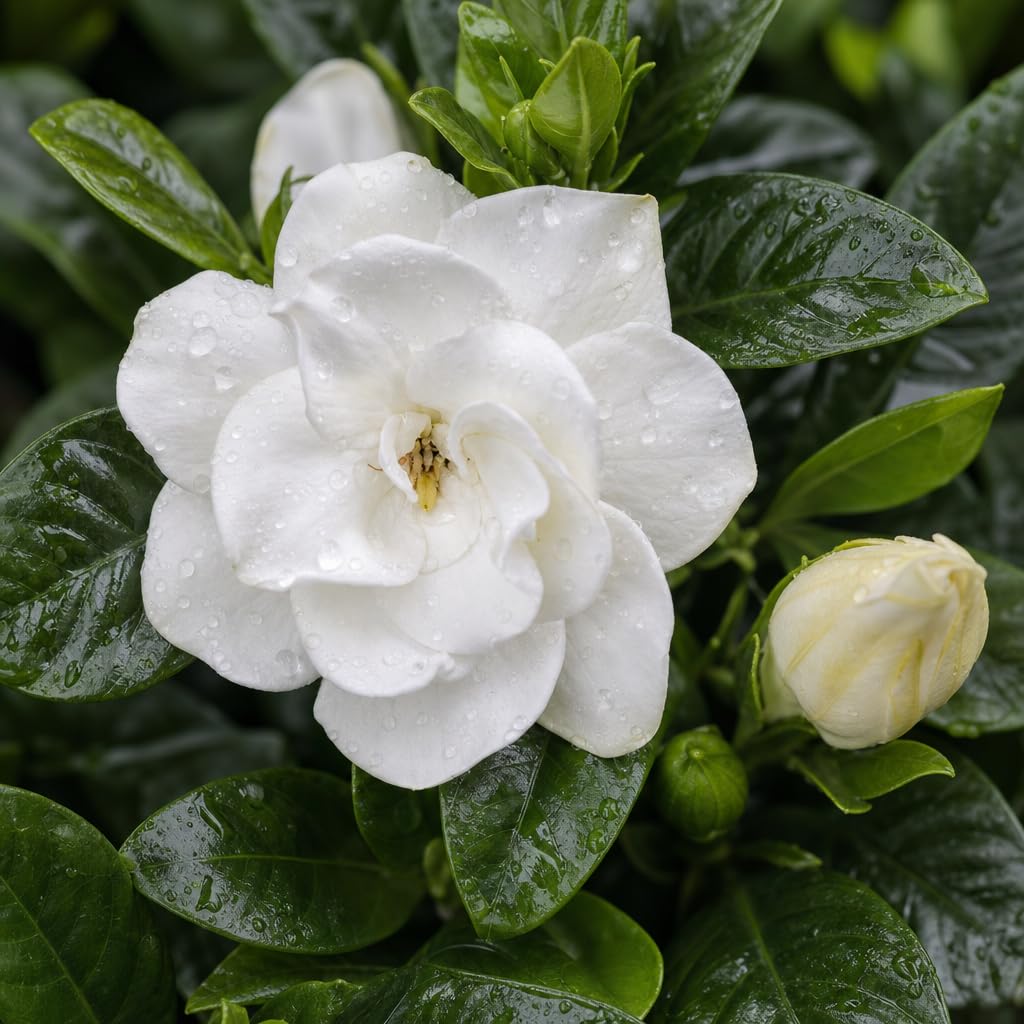 2 Large Trade Gallon Gardenia Jasminoides Fragrant Evergreen Shrub O87366