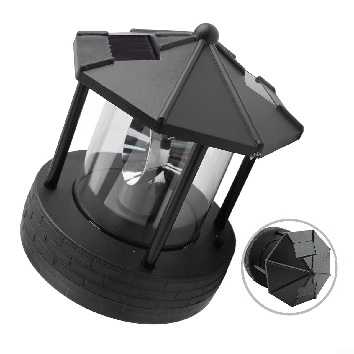 Black Solar Lighthouse Lawn Light R660312