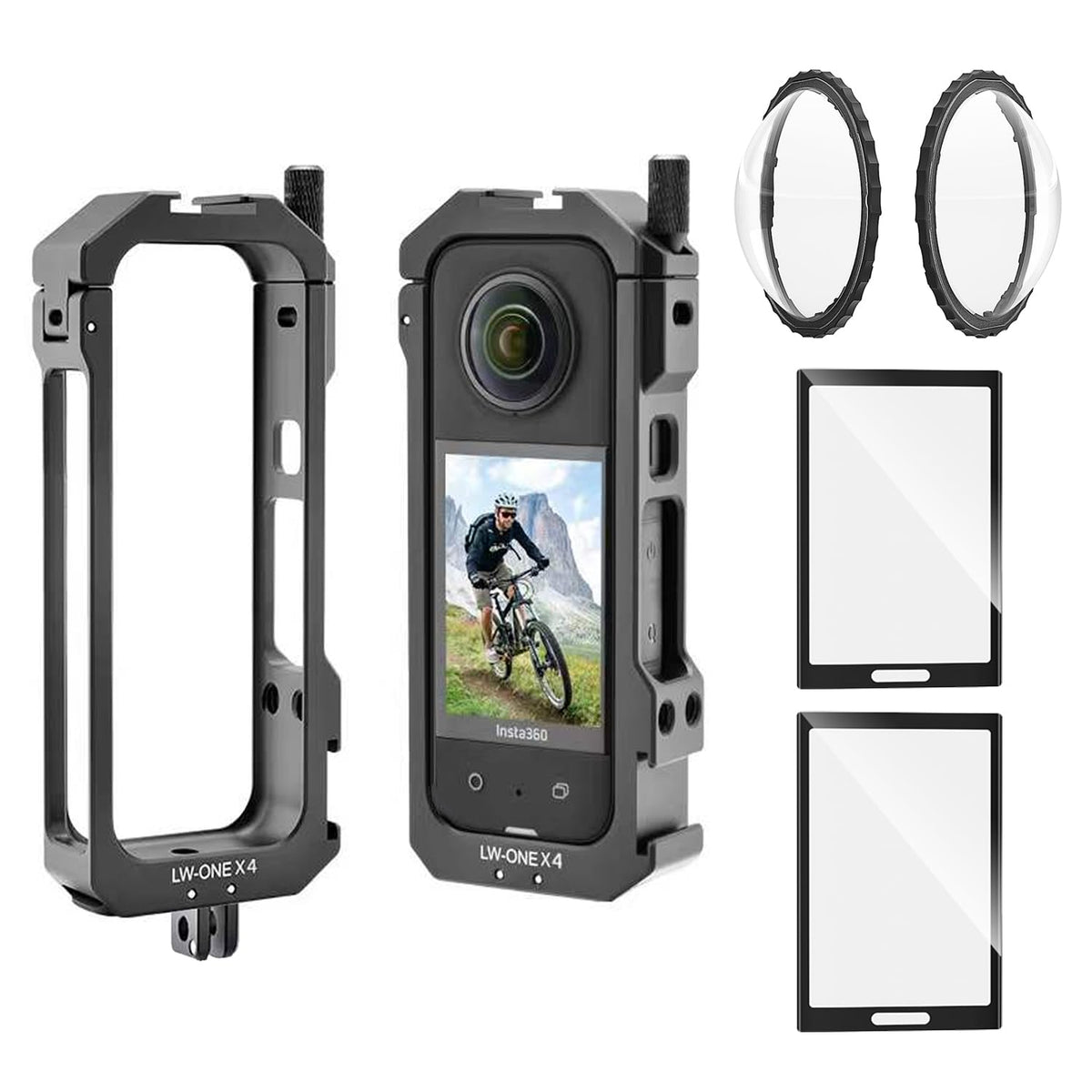 Aluminum Frame Cage Case Bag Glass Lens Guard Set Screen Protector Z53130