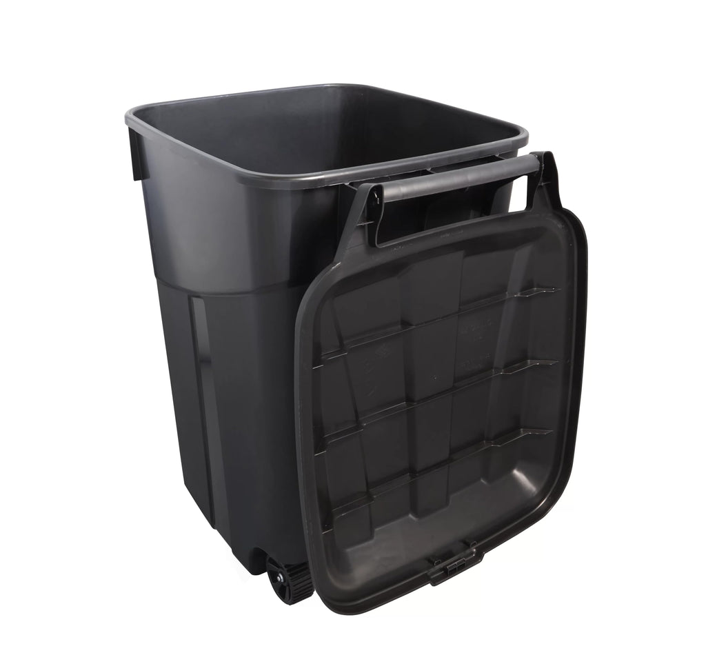 Black 45 Gallon Wheeled Plastic Garbage Can U4897