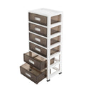 6-Tier Clear Plastic Storage Organizer Cart with Wheels Z711235