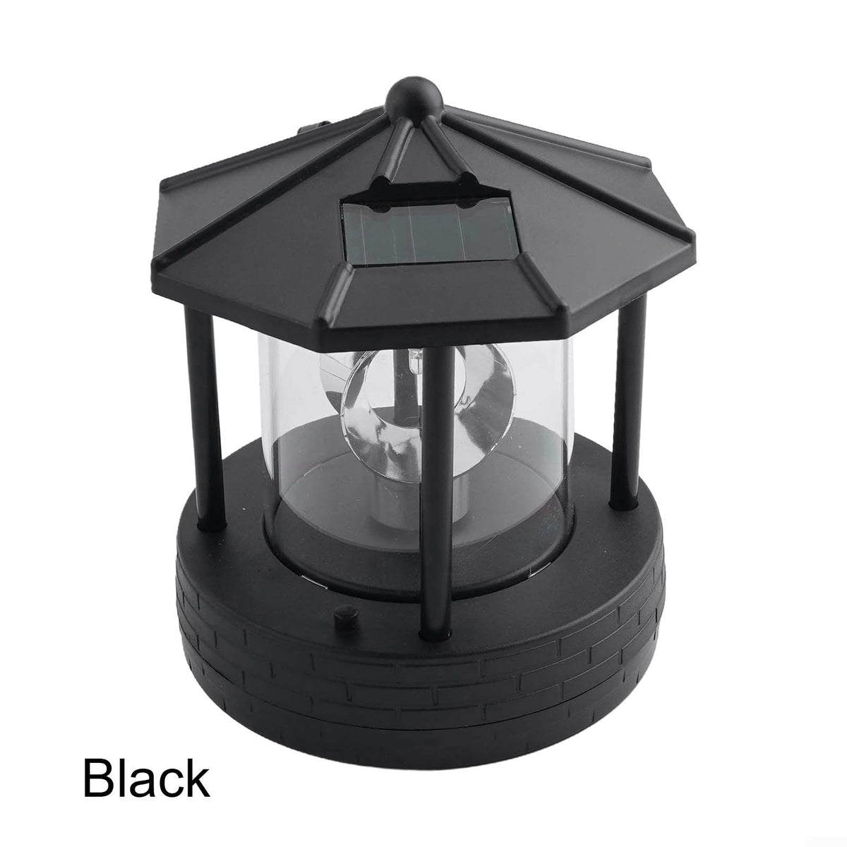 Black Solar Lighthouse Lawn Light R660312