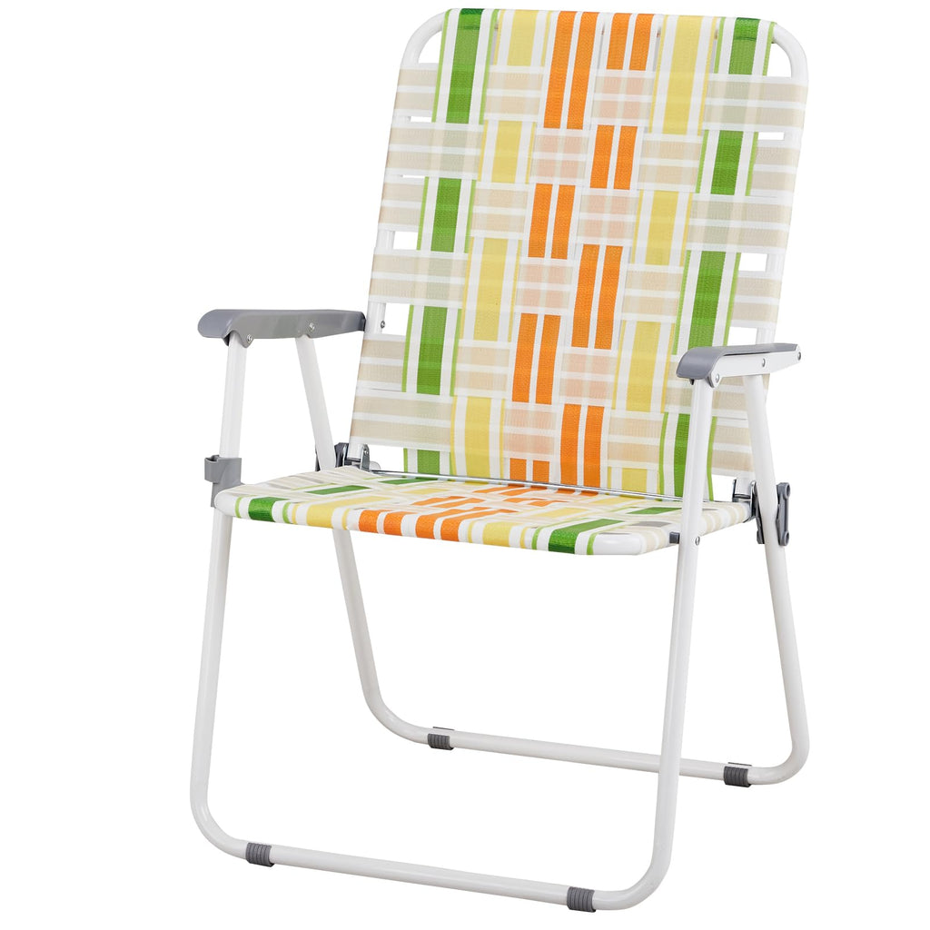 Set of 2 Yellow & Green Folding Patio Chairs K632