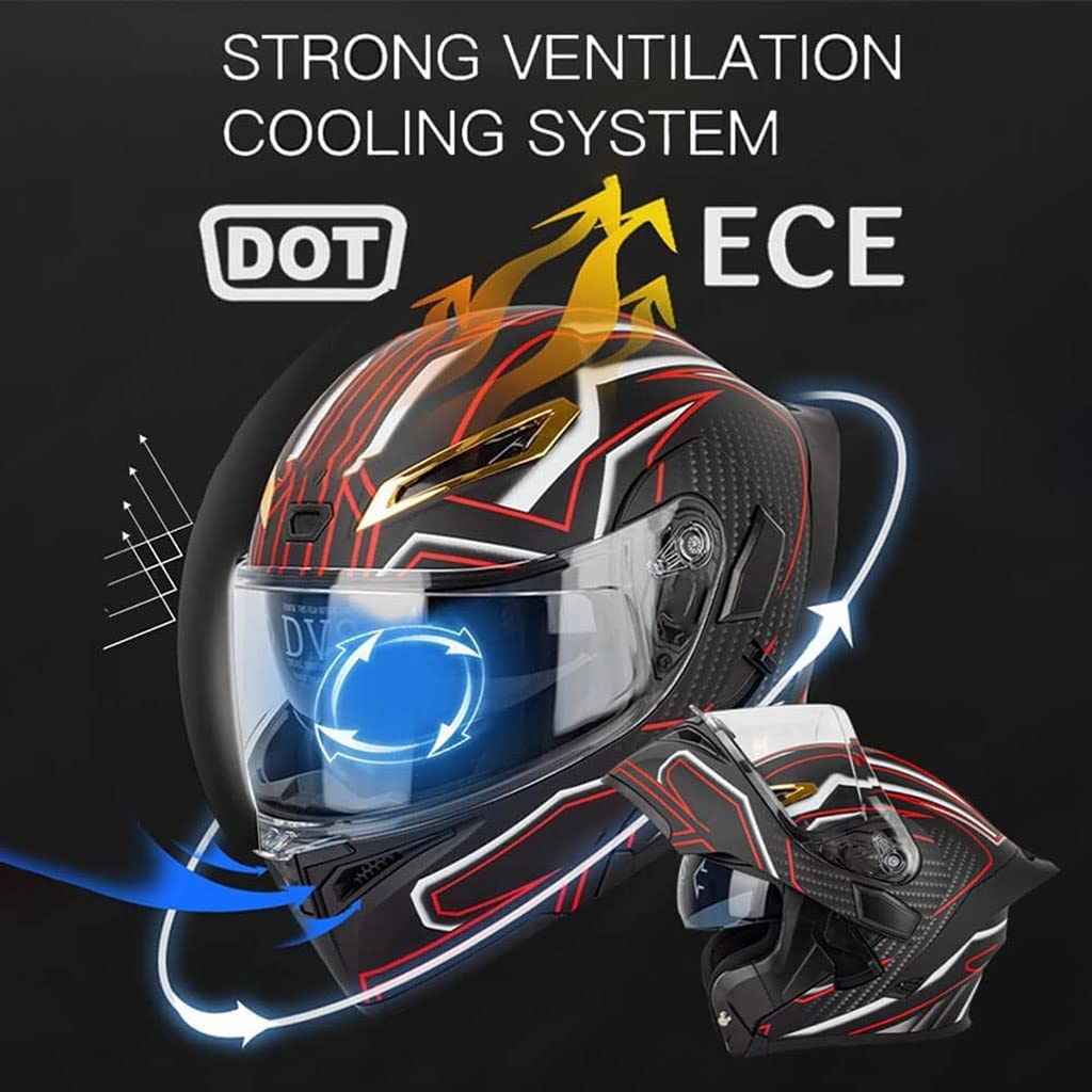 Black Carbon Fiber Modular Motorcycle Helmet S884