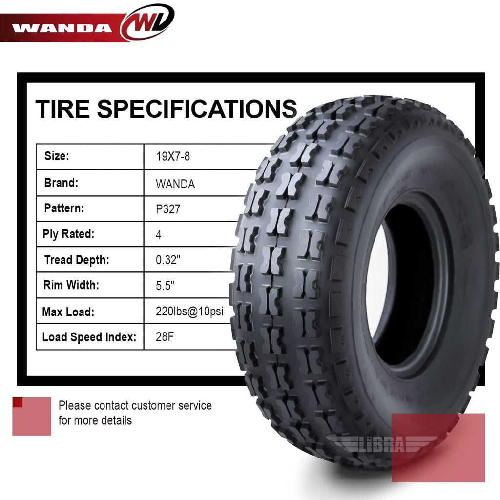2 New Sport ATV Tires 19x7-8 4PR Z23781