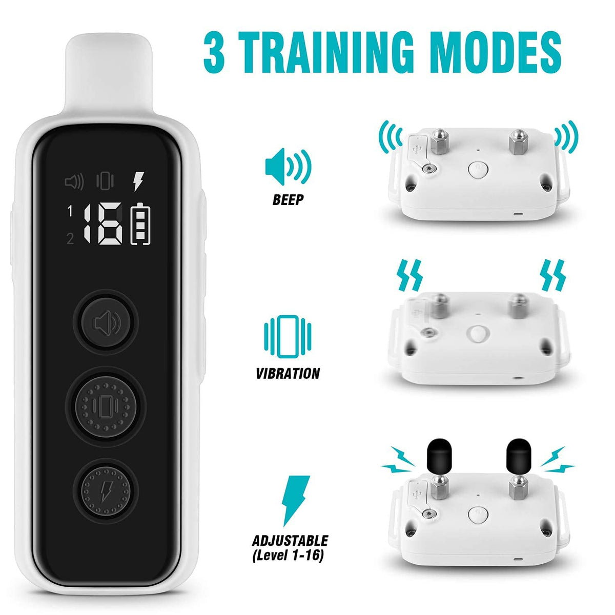 Waterproof Rechargeable Electric Dog Training Collar with Remote U28430