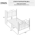 White Twin Metal Bed Frame with Headboard and Footboard V5316