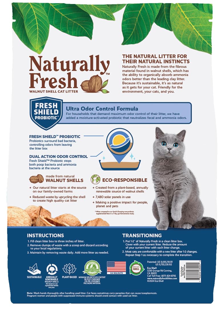 Walnut Shells Cat Litter, Multi-Cat, Unscented, 26 Lbs B49781