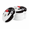 Black Ceramic Car Coasters 6 Piece Set S335338