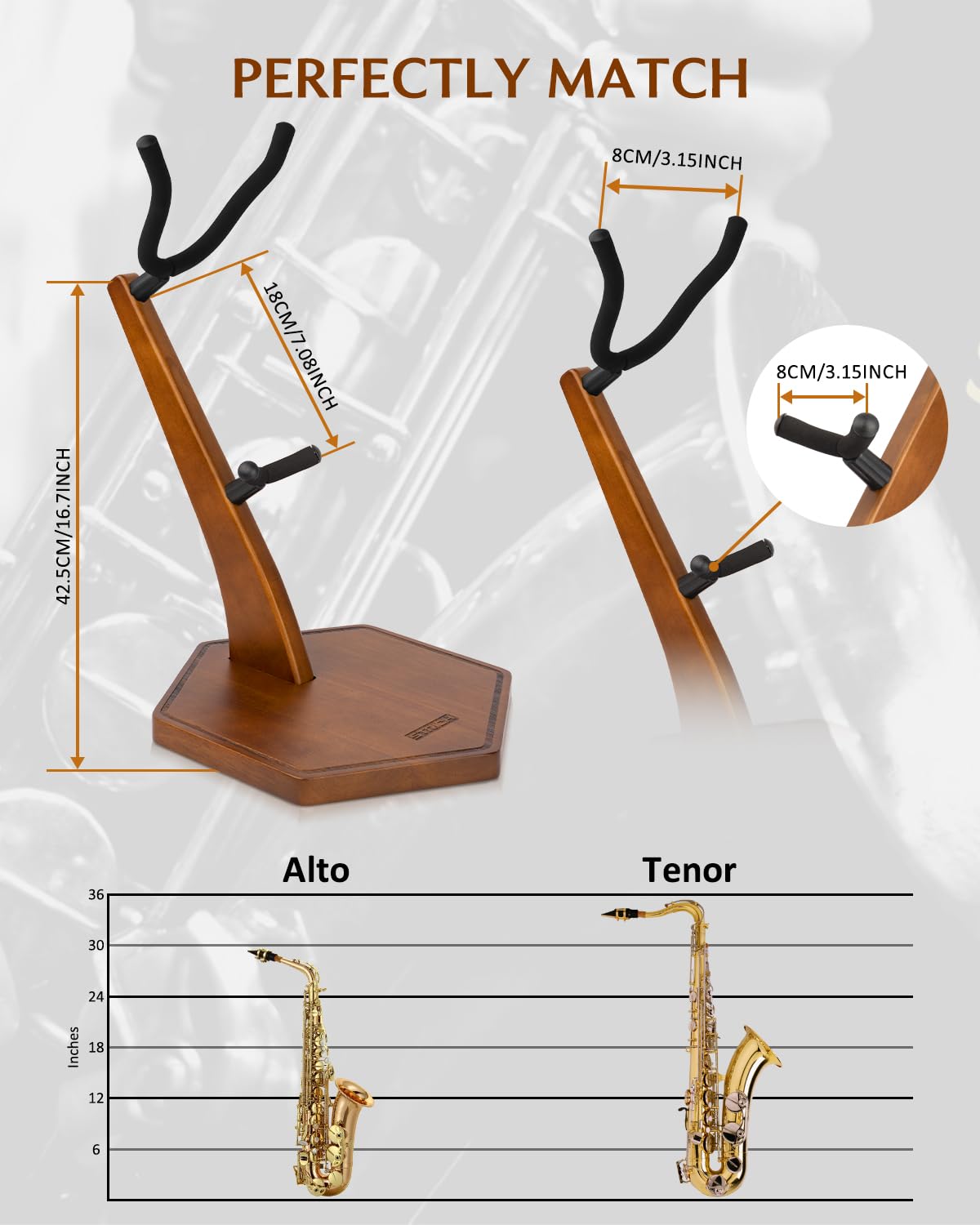 Wooden Saxophone Stand Y22247
