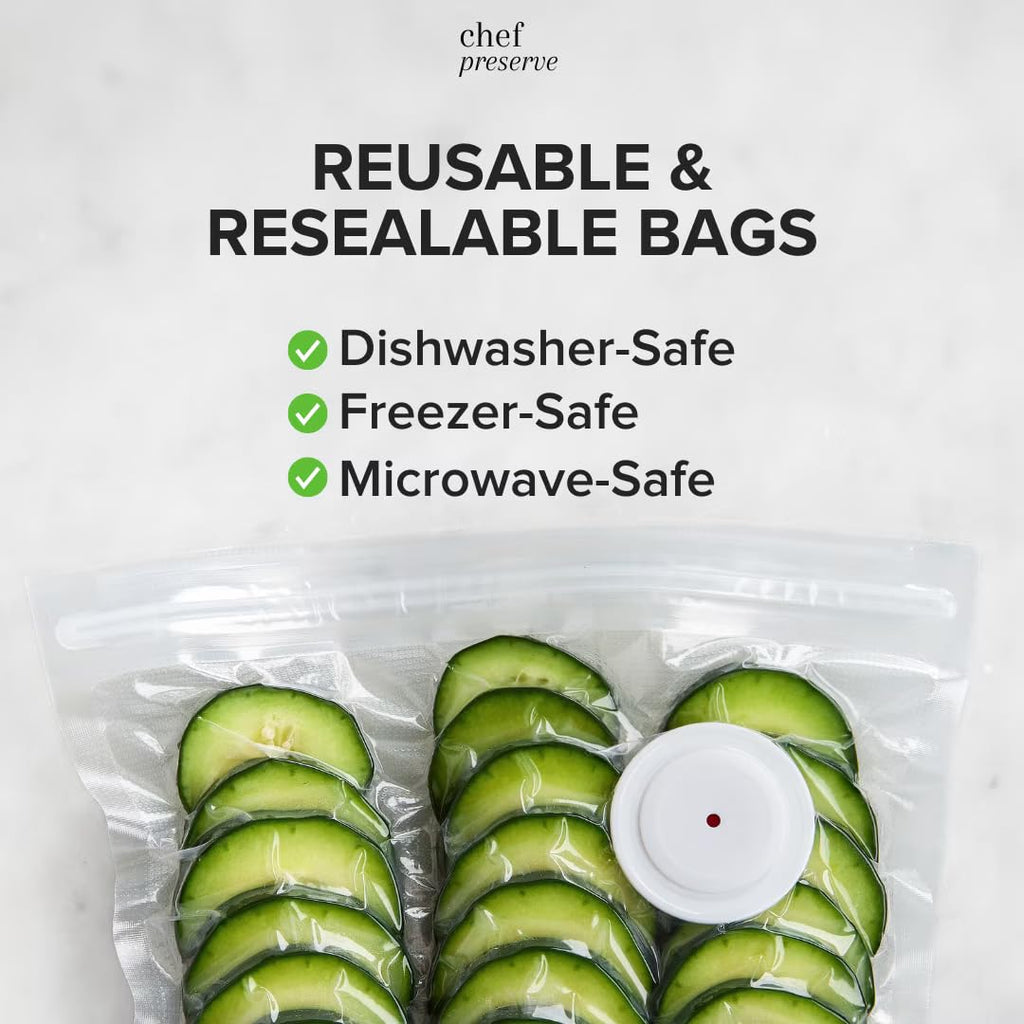 Compact Vacuum Sealer with 30 Reusable Vacuum Bags G117