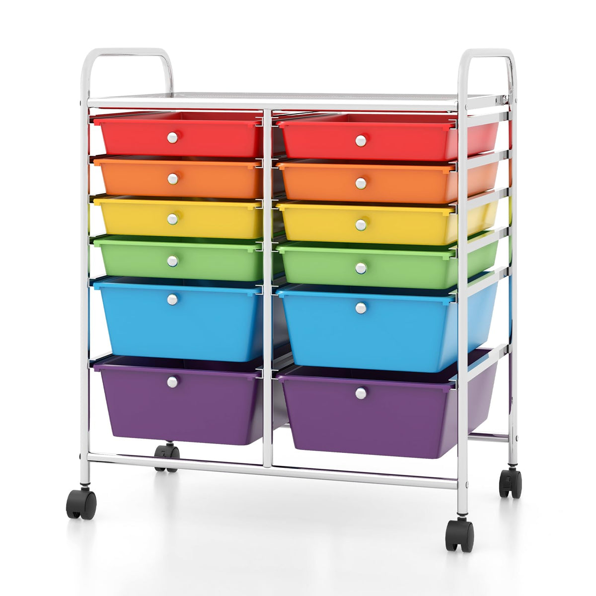 12 Drawer Rolling Storage Cart with Lockable Wheel & Metal Frame A1224