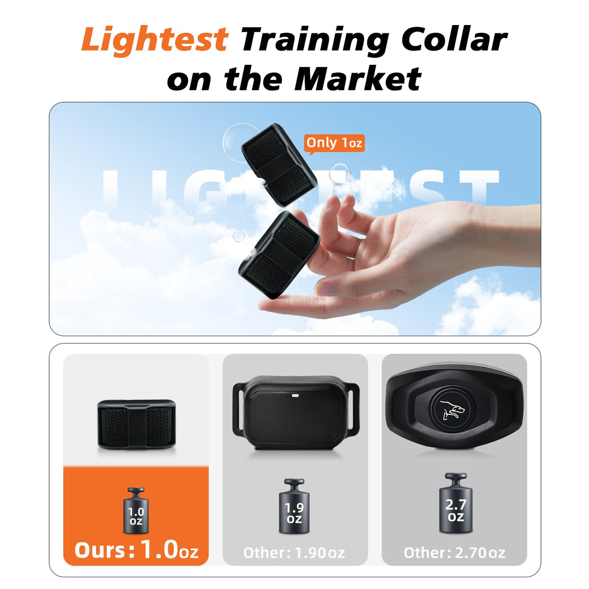 Black Waterproof Rechargeable Cat Training Collar with Remote Z4513