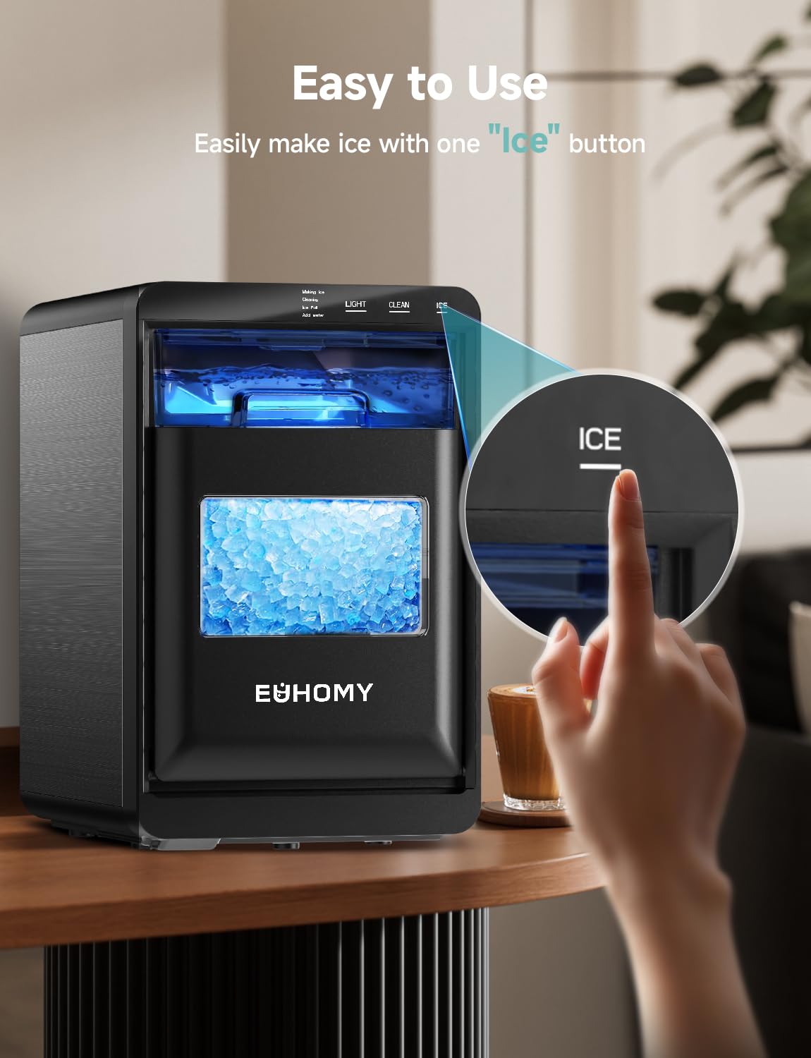 Nugget Ice Maker Countertop, 40lbs/24H, Black H4262