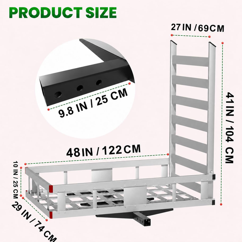500 LBS Aluminum Hitch Cargo Carrier E828237