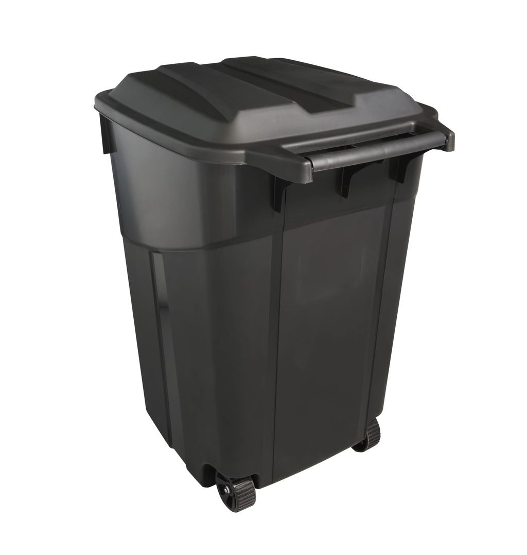 Black 45 Gallon Wheeled Plastic Garbage Can U4897