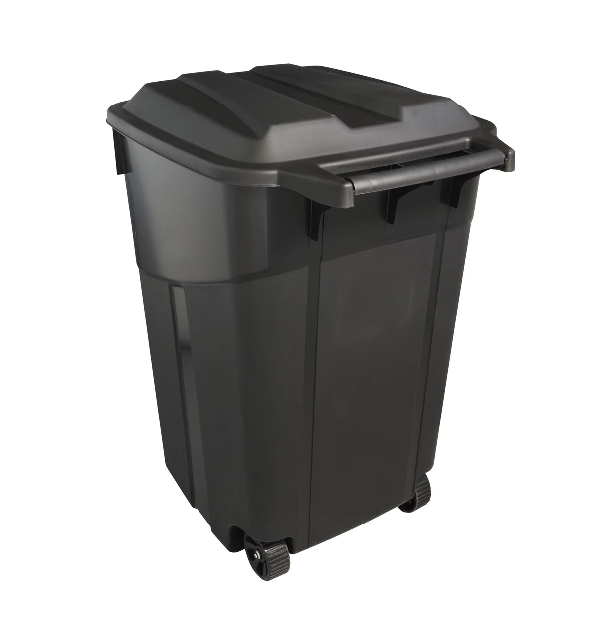 Black 45 Gallon Wheeled Plastic Garbage Can U4897