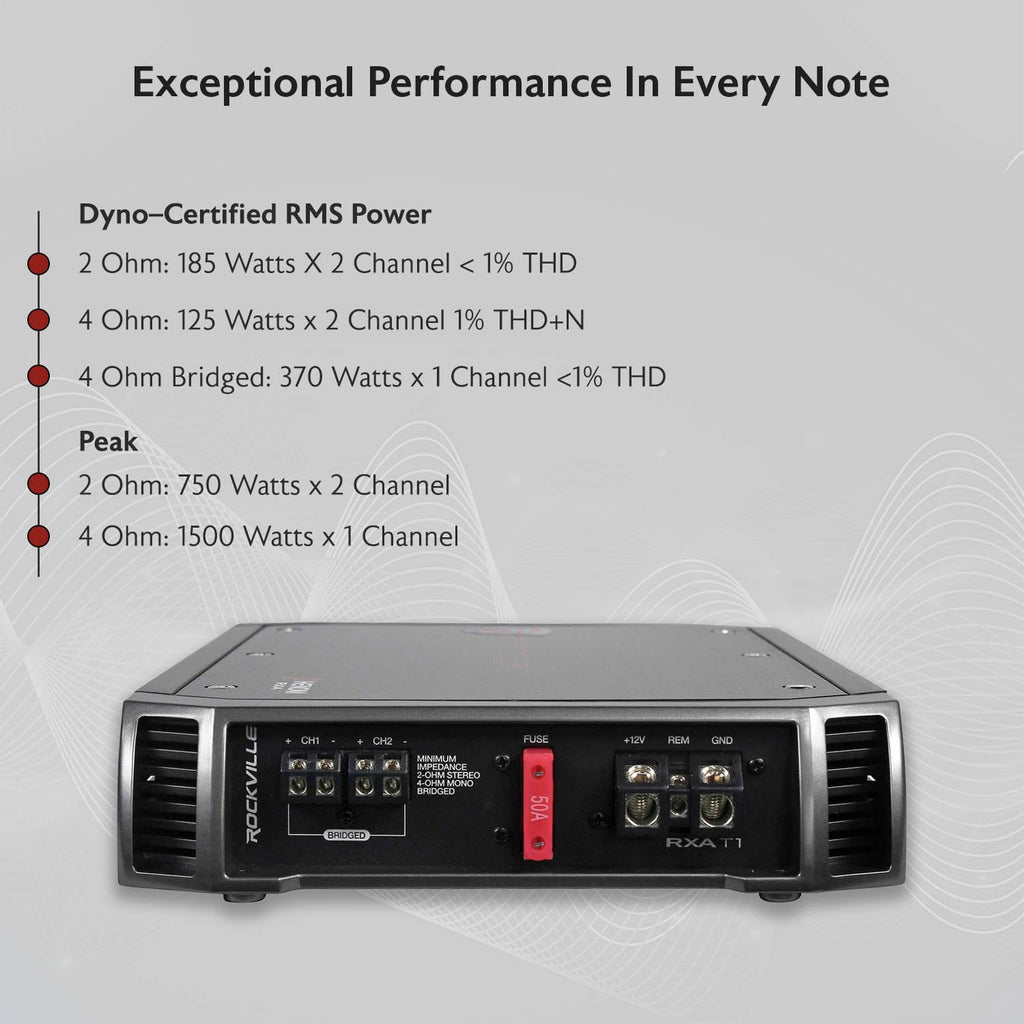 2-Channel Class A/B Car Amplifier 1500W Peak W9913