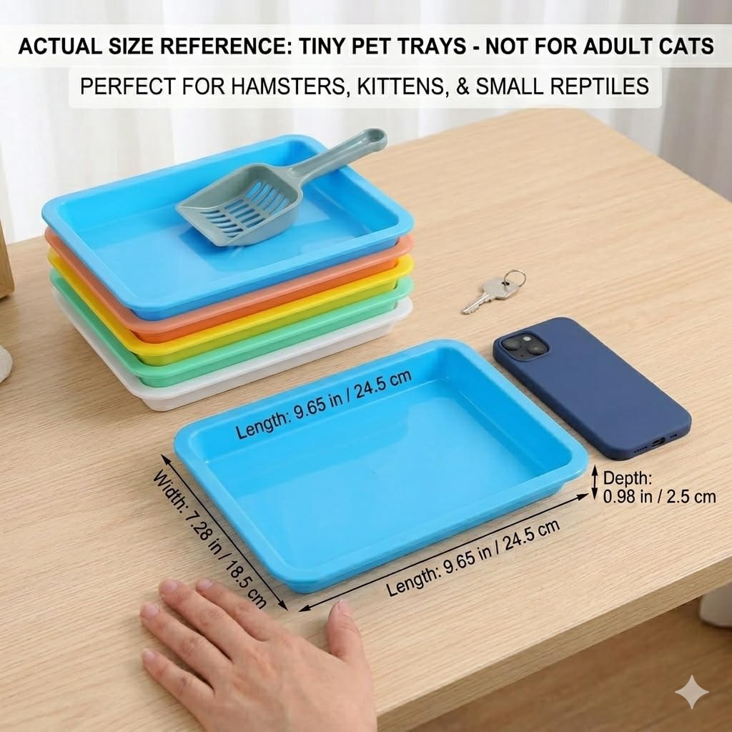 6 Pcs Low Entry Portable Litter Box with Scooper H429191