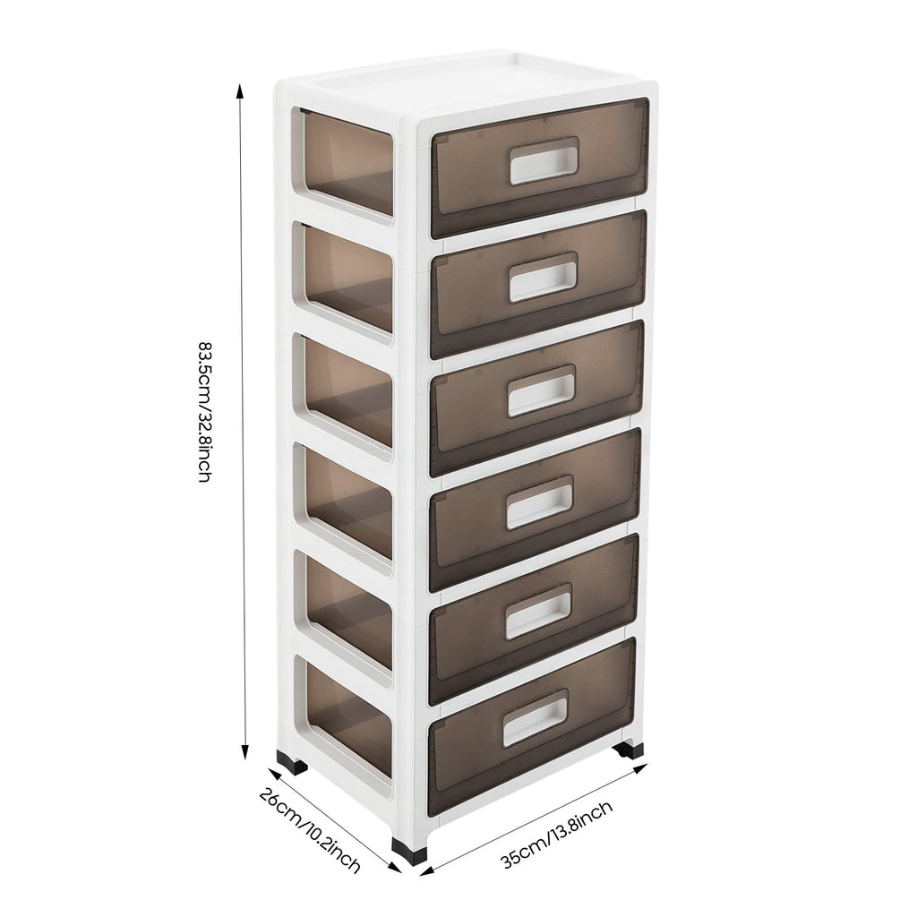 6-Tier Clear Plastic Storage Organizer Cart with Wheels Z711235