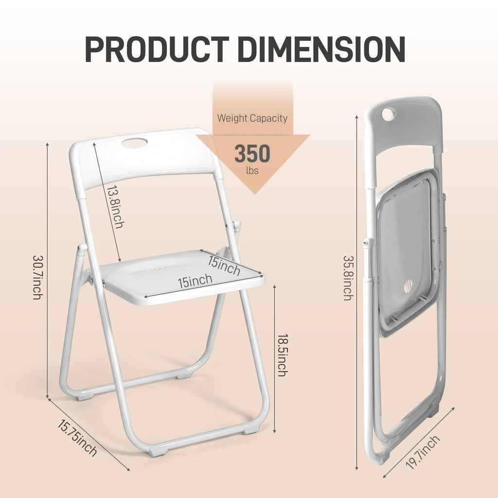 Folding Chairs Set of 10 White Plastic F17006