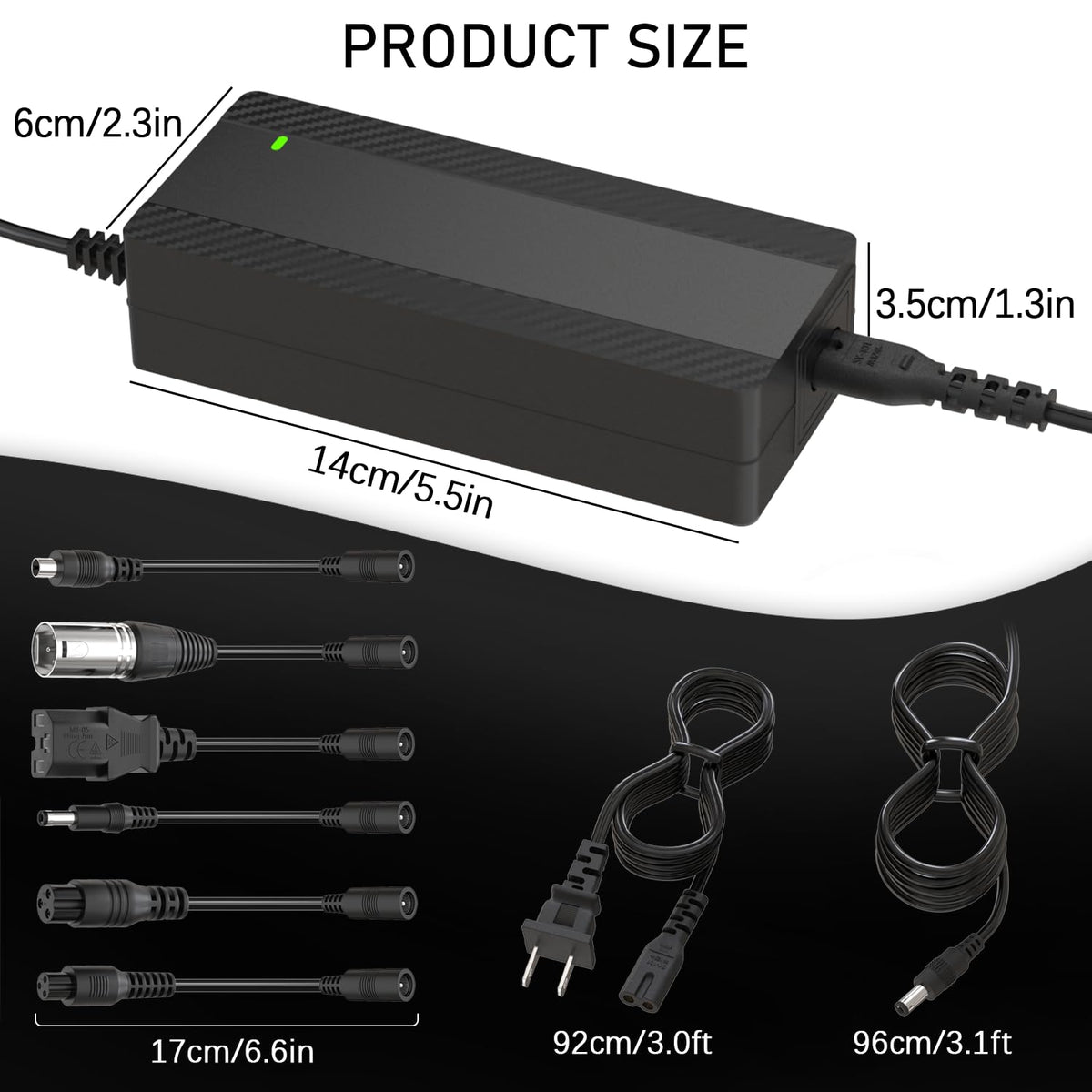 42V 2A Electric Scooter Charger with 7 Plugs A5922