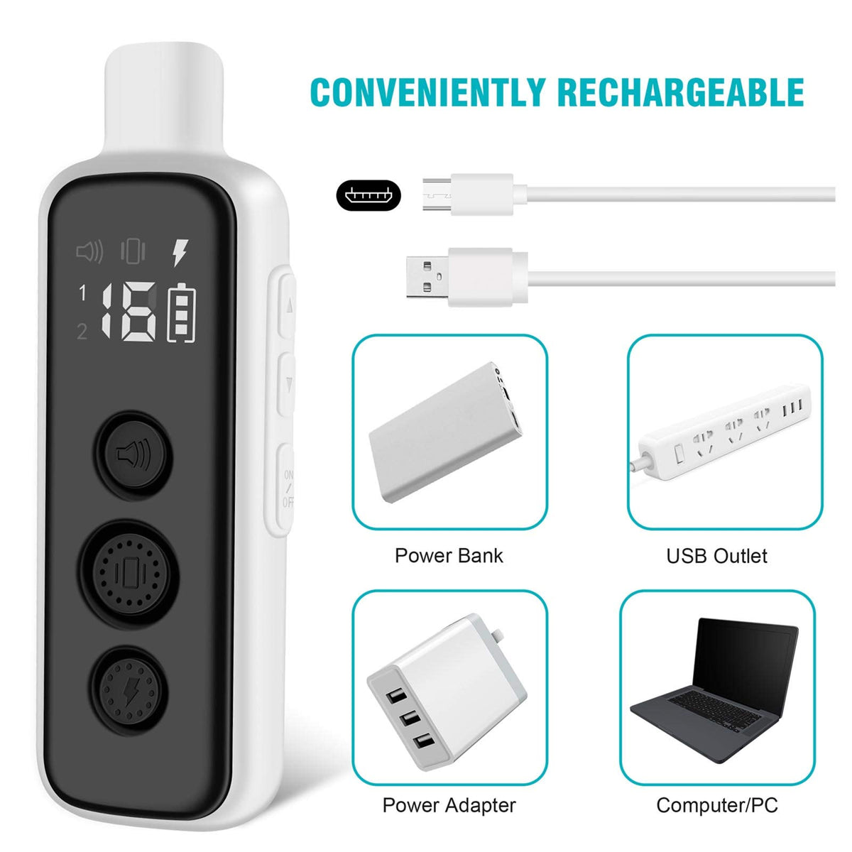 Waterproof Rechargeable Electric Dog Training Collar with Remote U28430