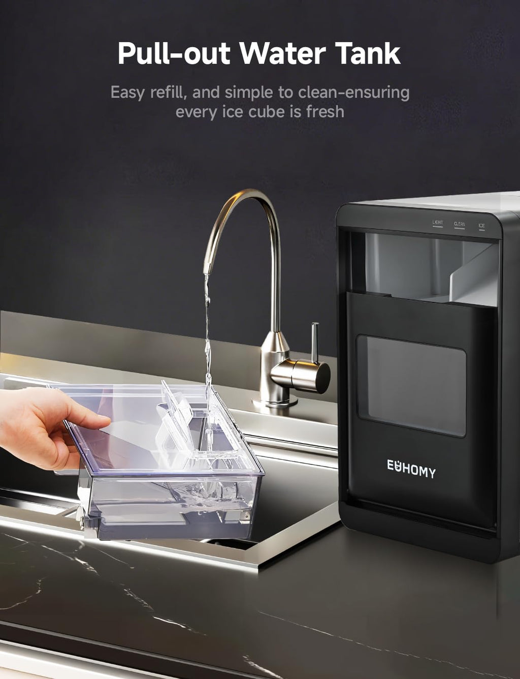 Nugget Ice Maker Countertop, 40lbs/24H, Black H4262