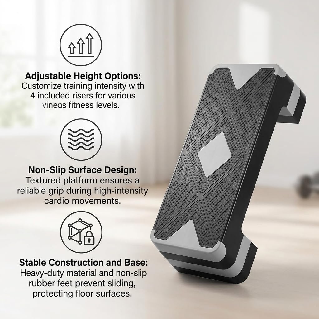 Adjustable Non-Slip Aerobic Step Platform O135400