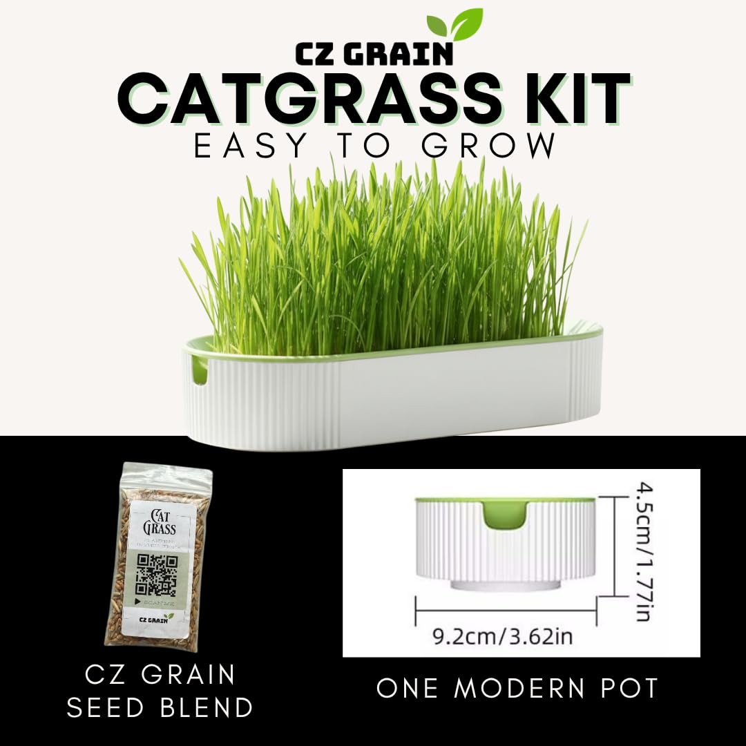 Hydroponic Cat Grass Grow Kit with 2 Oz Non-GMO Seeds Y917475