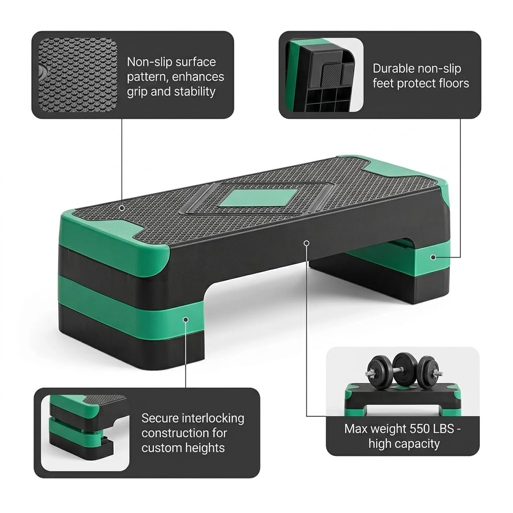 Adjustable Non-Slip Aerobic Step Platform O135400