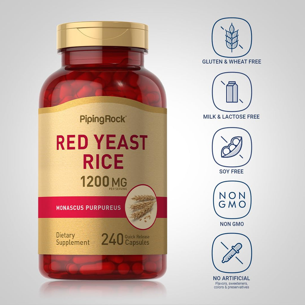 Red Yeast Rice 1200 mg 240 Capsules E7579