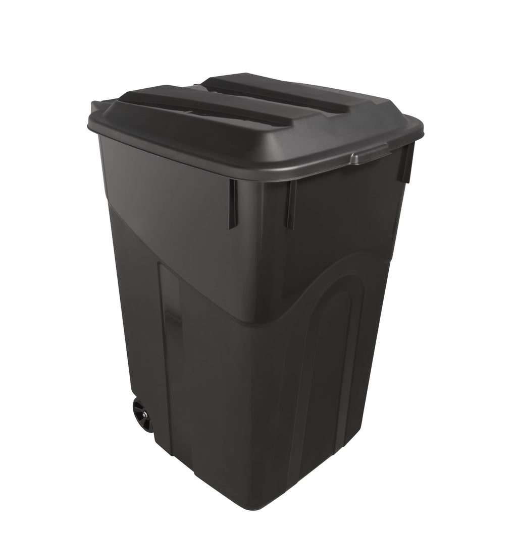 Black 45 Gallon Wheeled Plastic Garbage Can U4897