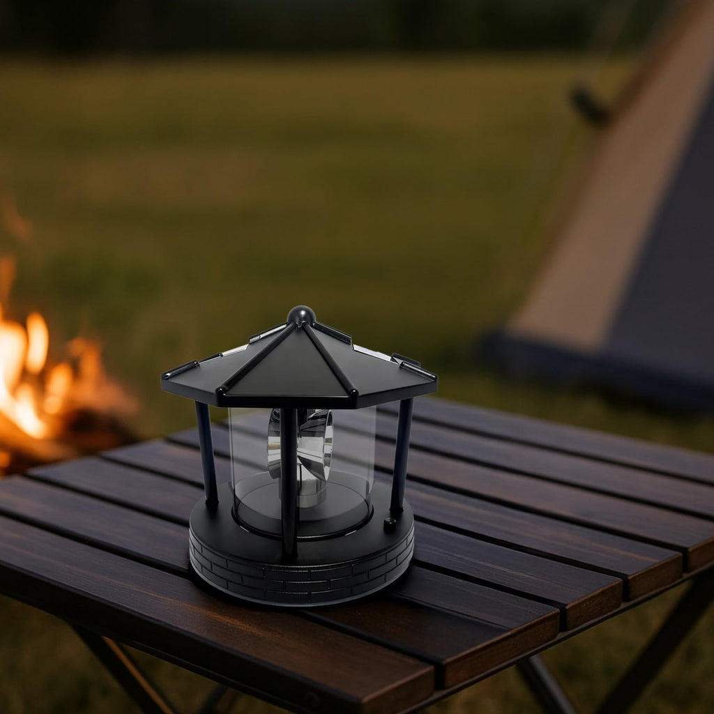 Solar Lighthouse with Rotating Beacon, 5.7 x 5.7 x 6.9 in S615
