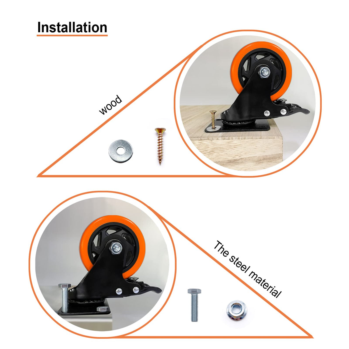 4" Heavy Duty Caster Wheels Set of 4 T9738