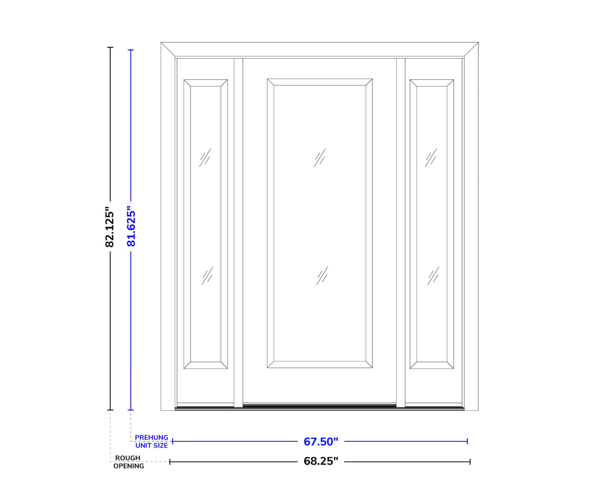 Fiberglass Front Entry Door 36" x 80" with Sidelite L80427