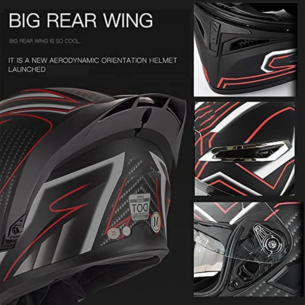 Black Carbon Fiber Modular Motorcycle Helmet S884